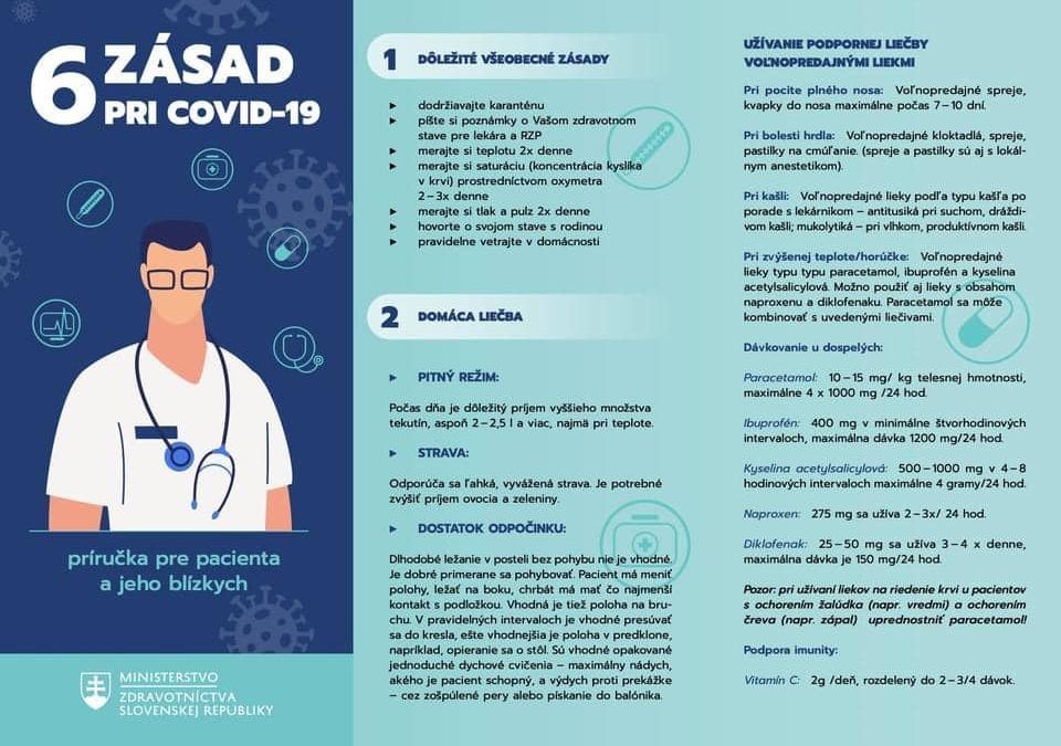 6 ZÁSAD PRI OCHORENÍ COVID-19